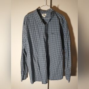 Dockers (WPL 423) Grey / Blue Long-Sleeved Button-Down Shirt - Size 2XL